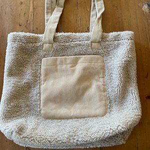 AEO Corduroy Sherpa Tote Bag